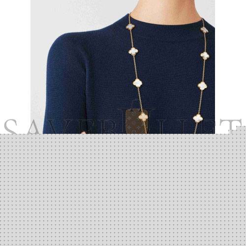 VAN CLEEF ARPELS PURE ALHAMBRA LONG NECKLACE, 14 MOTIFS - YELLOW GOLD, MOTHER-OF-PEARL  VCARA39900