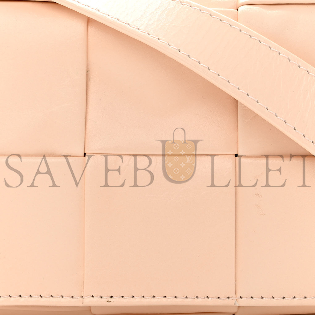 bo*te*ga Ve*ne*ta lambskin maxi intrecciato extra mini cassette crossbody bag melon washed (12*9*4cm)