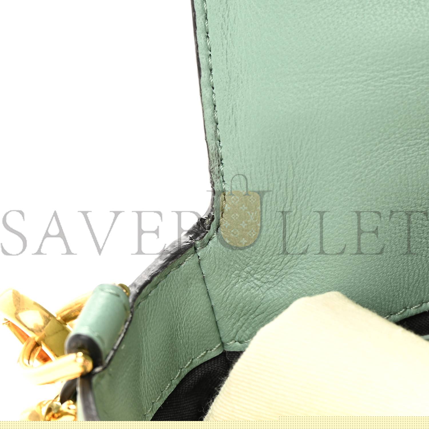 F**di nappa ff 1974 embossed baguette menta (26*17*6cm)