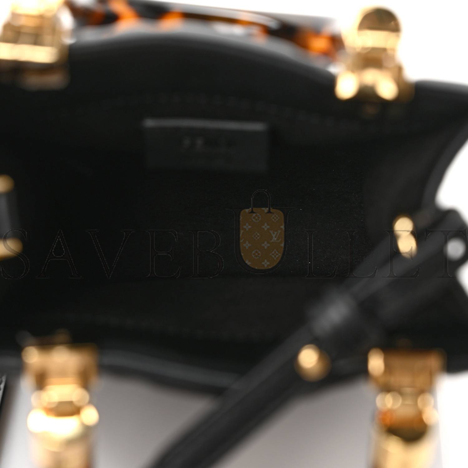 F**di vitello plexiglass ff embossed mini F**di sunshine shopper tote black (18*13*6cm)