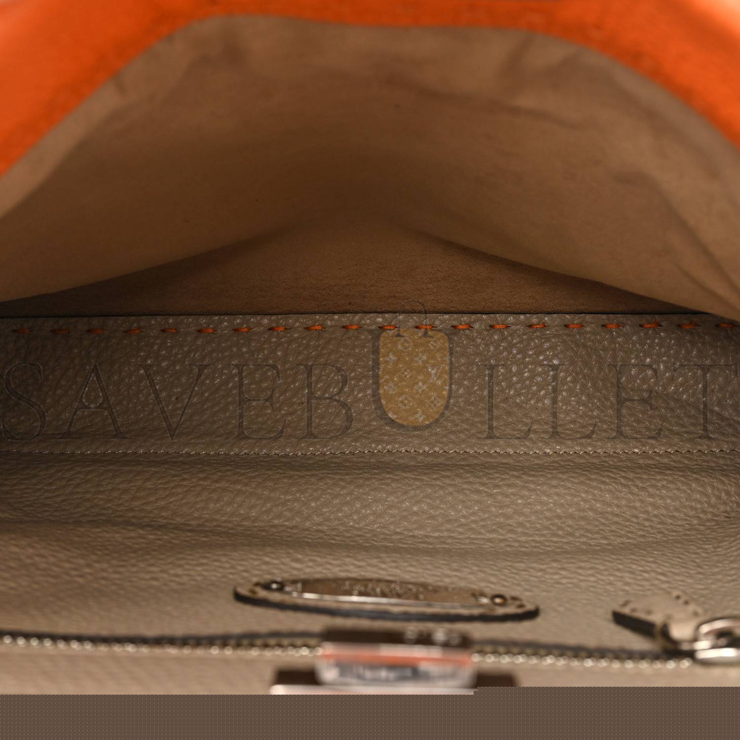 F**di cuoio romano selleria bi-color medium peekaboo iconic satchel orange stone (34*26*13cm)