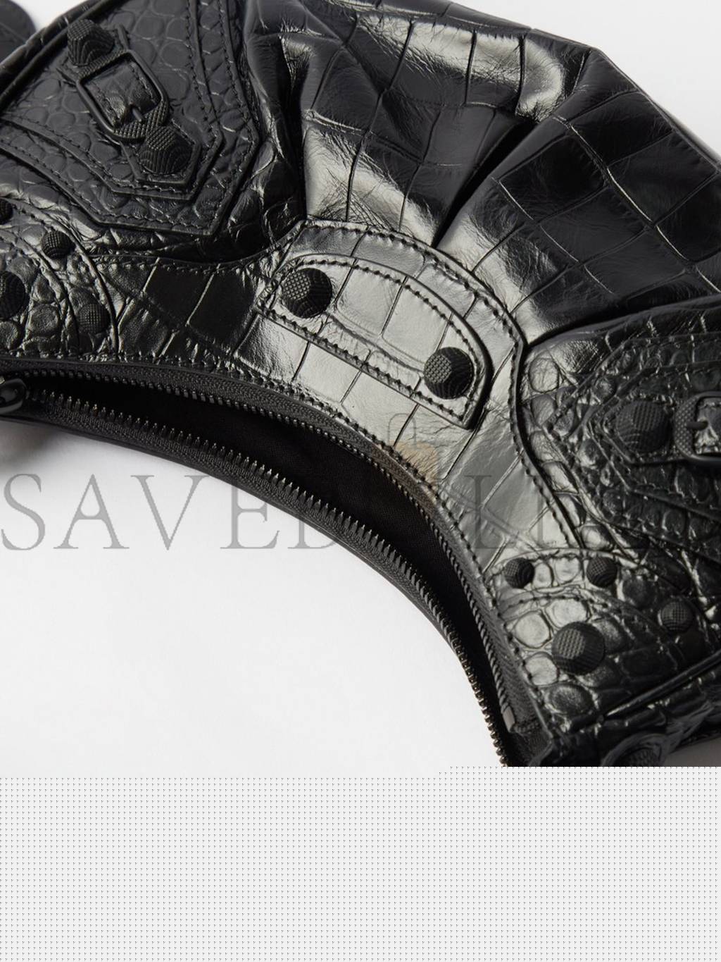Ba*len*cia*ga black le cagole xs croc-effect leather shoulder bag matchesfashion us (25.6*11.4*7.3cm)