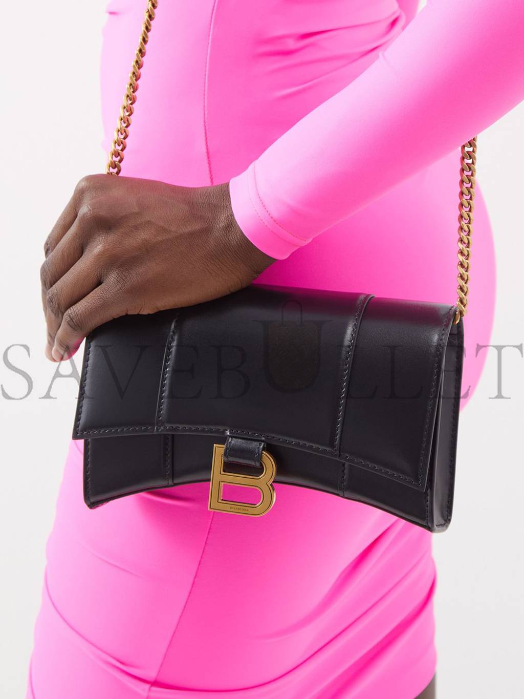 Ba*len*cia*ga black hourglass mini leather cross-body bag matchesfashion us (19.5*12*5cm)