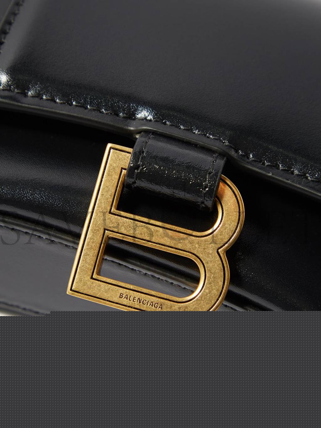 Ba*len*cia*ga black hourglass mini leather cross-body bag matchesfashion us (19.5*12*5cm)