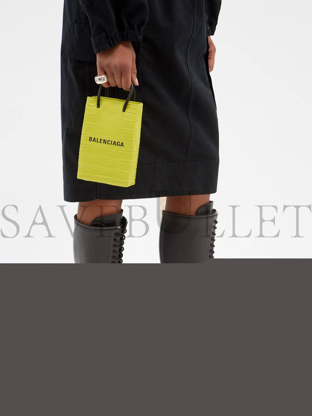 Ba*len*cia*ga yellow shopping mini croc-efffect leather cross-body bag matchesfashion us (18*12.4*4.8cm)