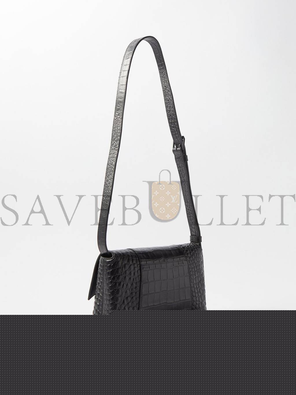 Ba*len*cia*ga black downtown xs crocodile-effect leather bag matchesfashion us (25.4*15*6cm)