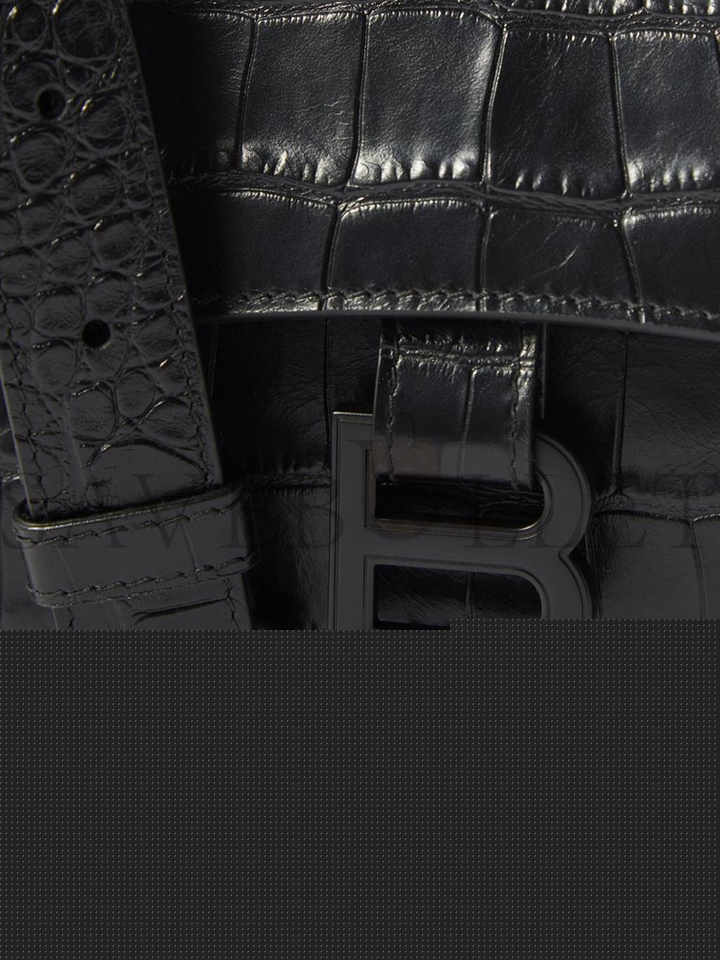 Ba*len*cia*ga black downtown xs crocodile-effect leather bag matchesfashion us (25.4*15*6cm)