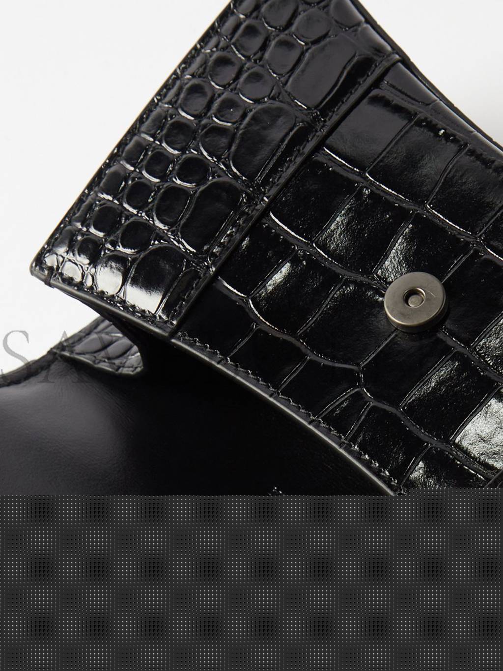 Ba*len*cia*ga black hourglass xs crocodile-effect leather bag matchesfashion us (19*12*6.6cm)