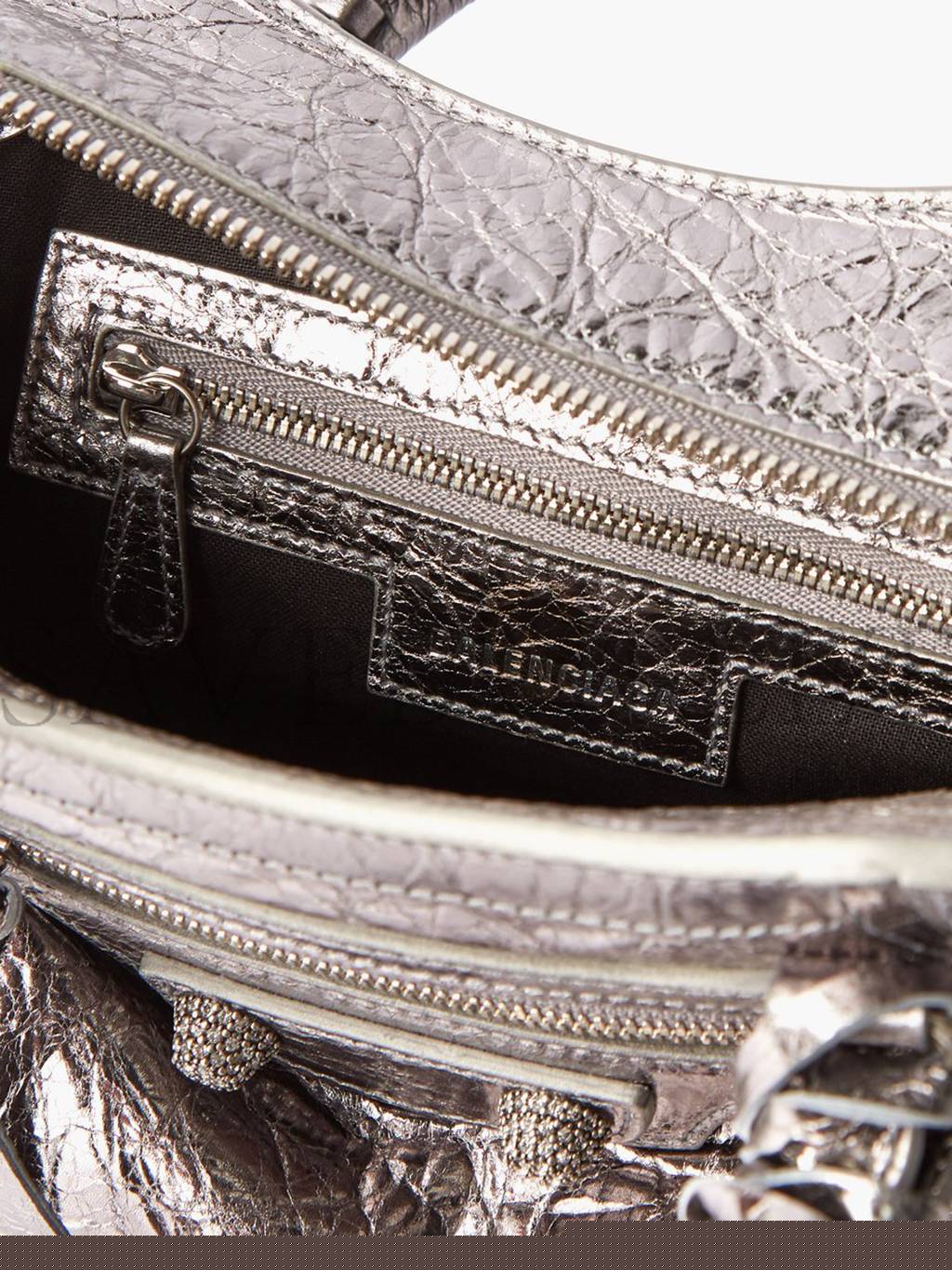 Ba*len*cia*ga silver neo cagole city xs leather bag matchesfashion us (25.6*17*11.1cm)