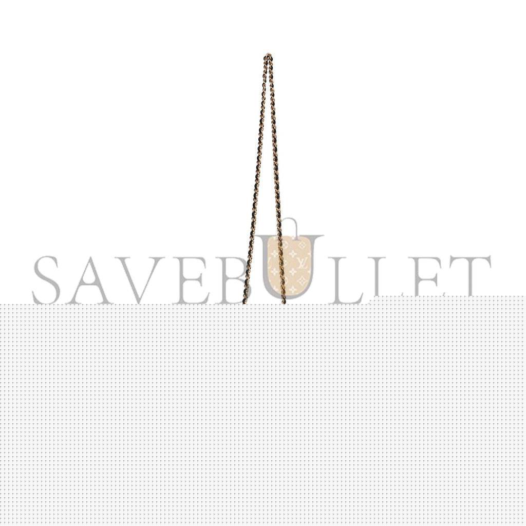 Ch*el pearl crush mini square flap bag black lambskin antique gold hardware  (17*14*8cm)