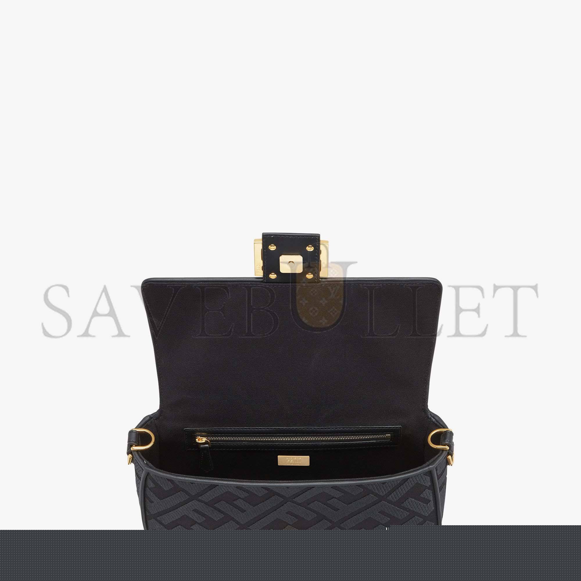 F**di baguette - black ff canvas bag 8br600amcdf1cfj (27*15*6cm)
