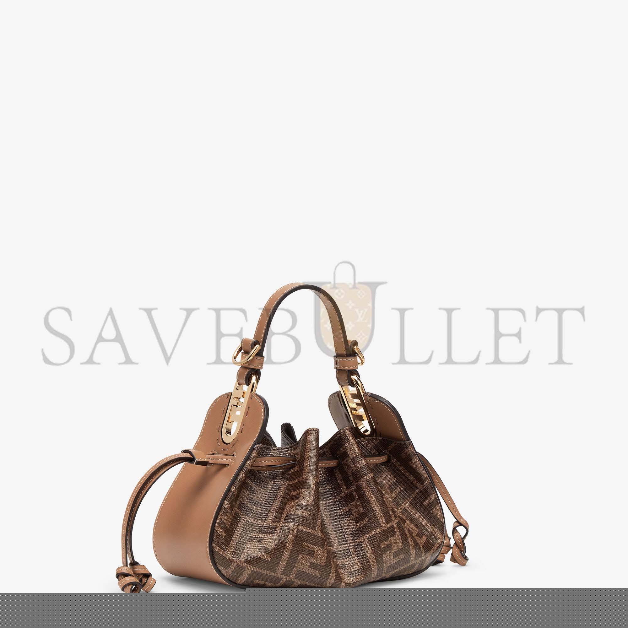 F**di pomodorino - brown ff fabric mini-bag 8bs059ahwvf1ge3 (21.5*17*14cm)