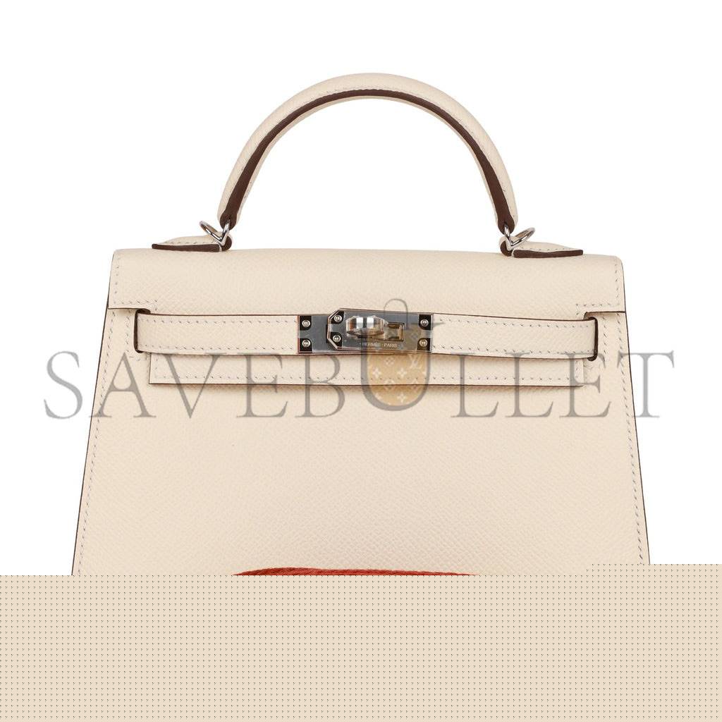 H**mes mini kelly sellier 20 nata epsom palladium hardware (19*12*5.5cm)