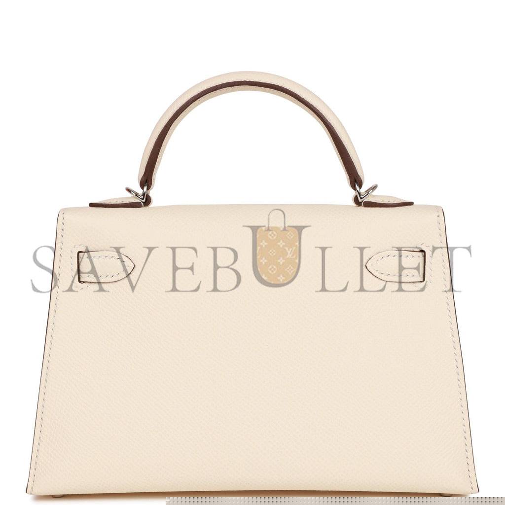 H**mes mini kelly sellier 20 nata epsom palladium hardware (19*12*5.5cm)