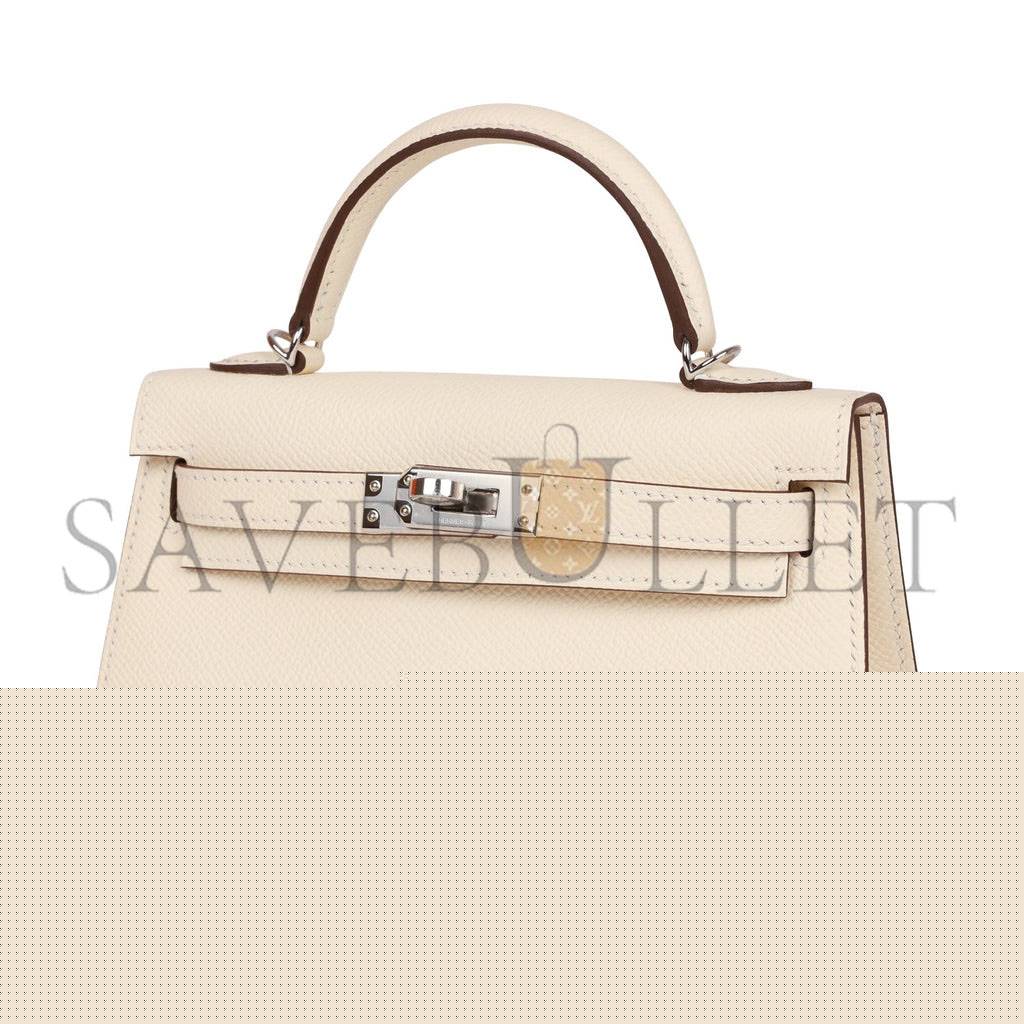 H**mes mini kelly sellier 20 nata epsom palladium hardware (19*12*5.5cm)