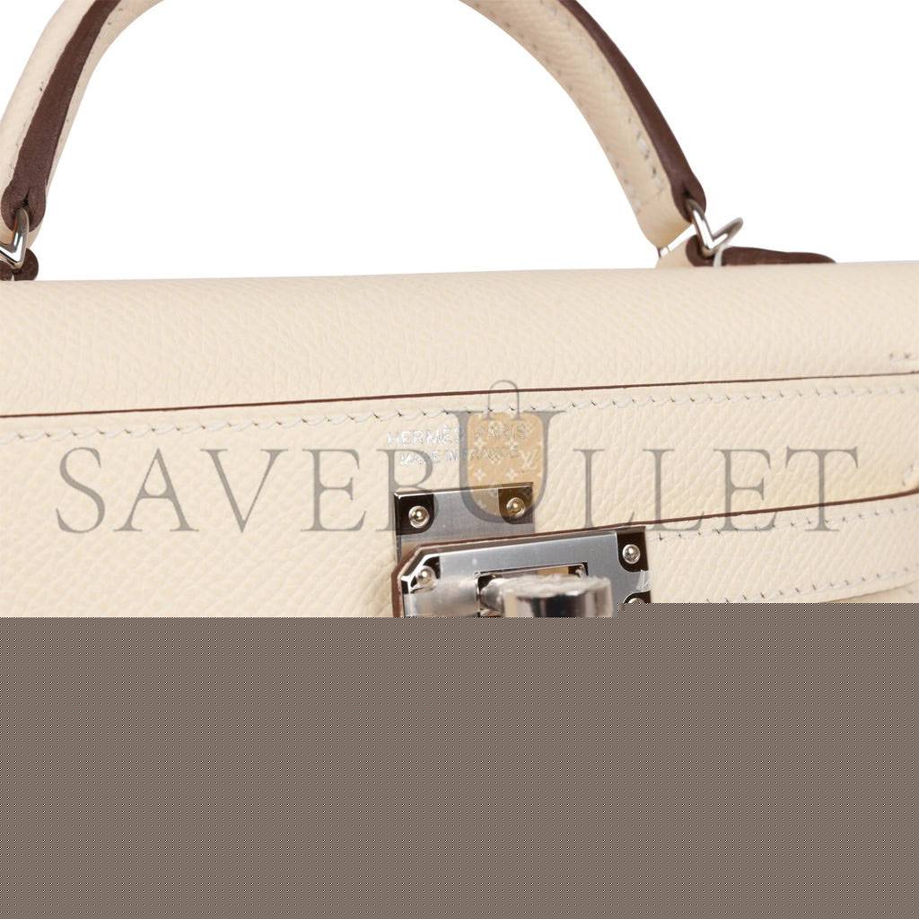 H**mes mini kelly sellier 20 nata epsom palladium hardware (19*12*5.5cm)
