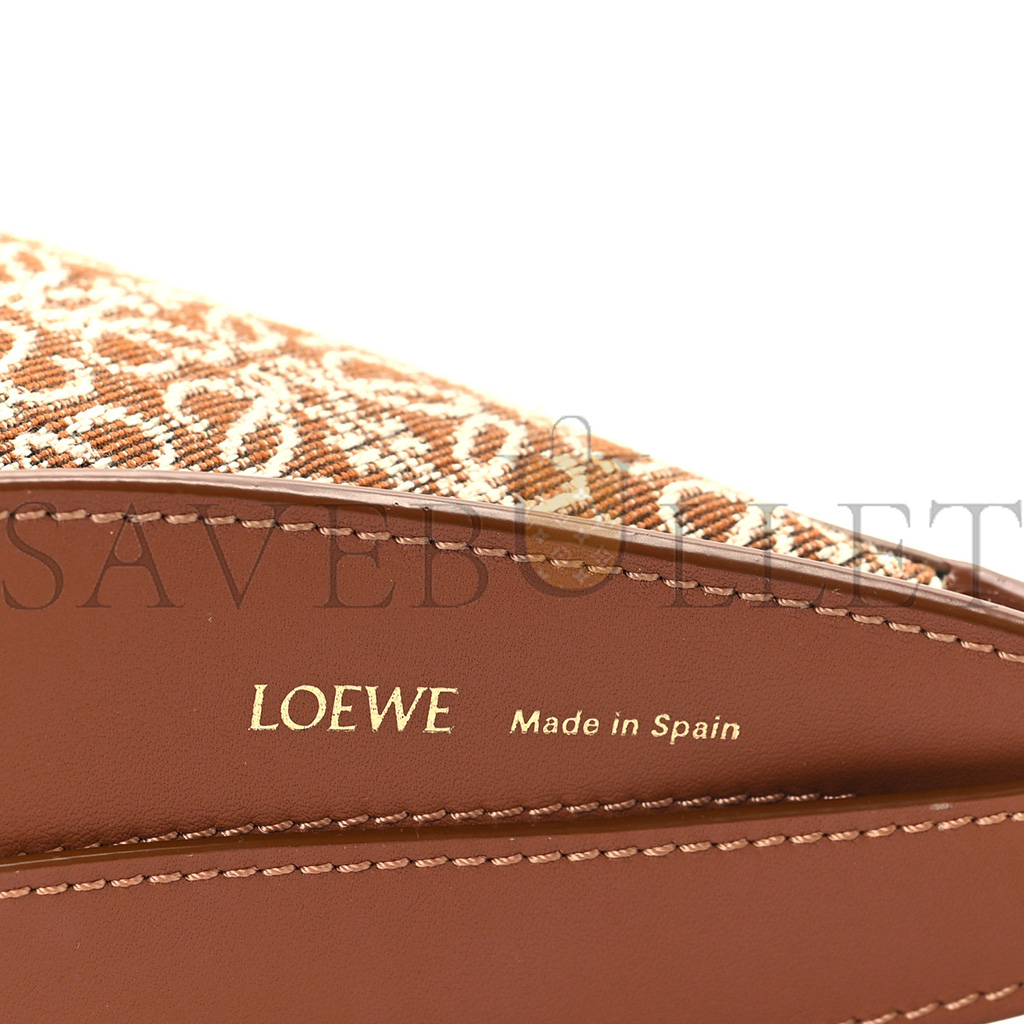 LOEWE JACQUARD ANAGRAM CLALFSKIN LUNA BAG TAN (26*17*8cm)