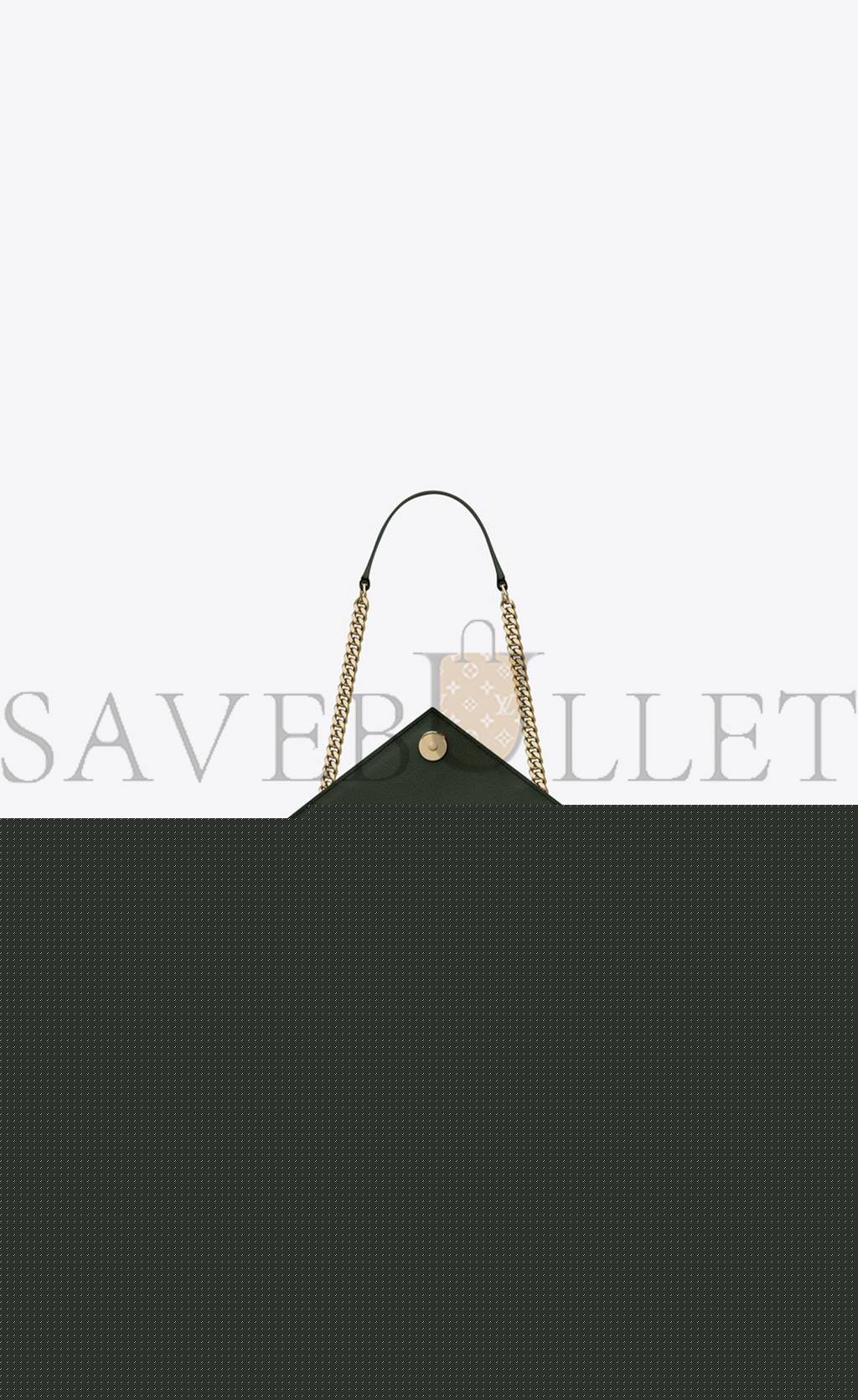 YSL ENVELOPE MEDIUM CHAIN BAG IN MIX MATELASSÉ GRAIN DE POUDRE EMBOSSED LEATHER 600185BOW913045 (24*17.5*6cm)