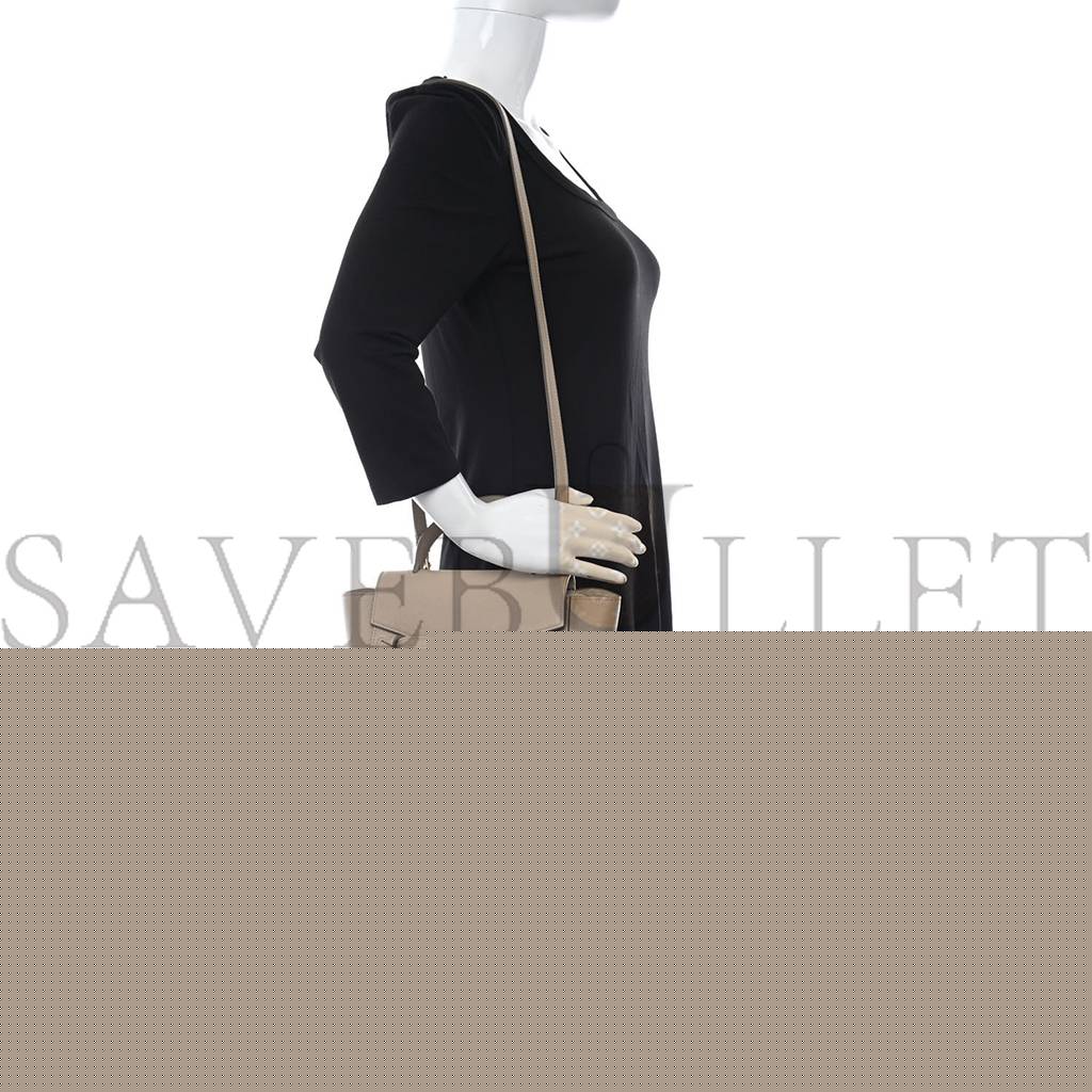 Ce**e grained calfskin nano belt bag light taupe (20*18*10cm)