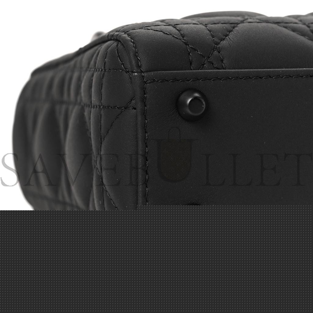 D*or ultra matte calfskin cannage mini lady D*or black (17*15*7cm)