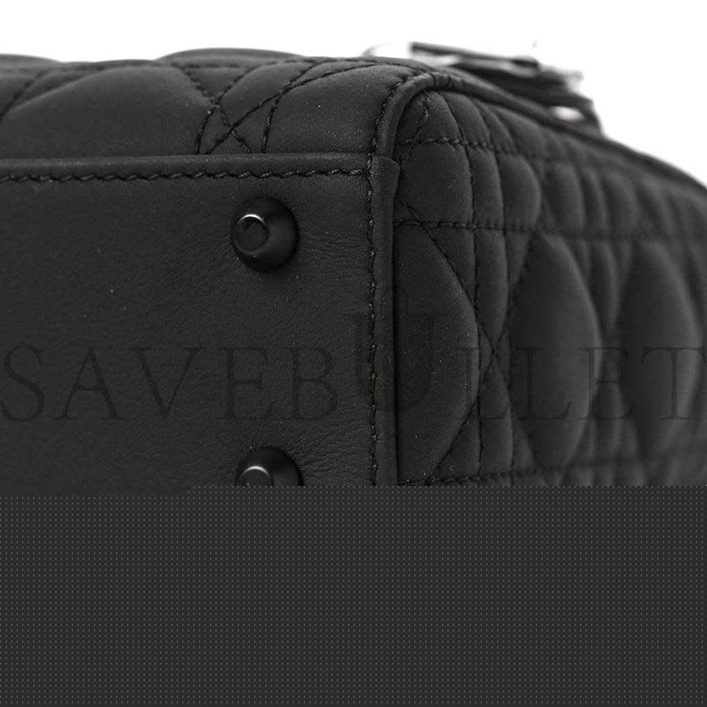 D*or ultra matte calfskin cannage mini lady D*or black (17*15*7cm)