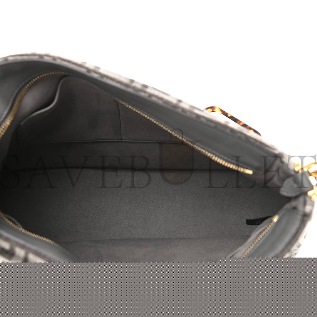 F**di chenille vitello seta plexiglass ff F**di o'lock zipper anthracite asfalto (35*23*14cm)