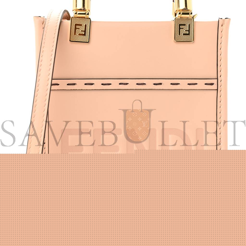 F**di vitello king plexiglass mini F**di sunshine shopper tote poudre (18*14*6cm)