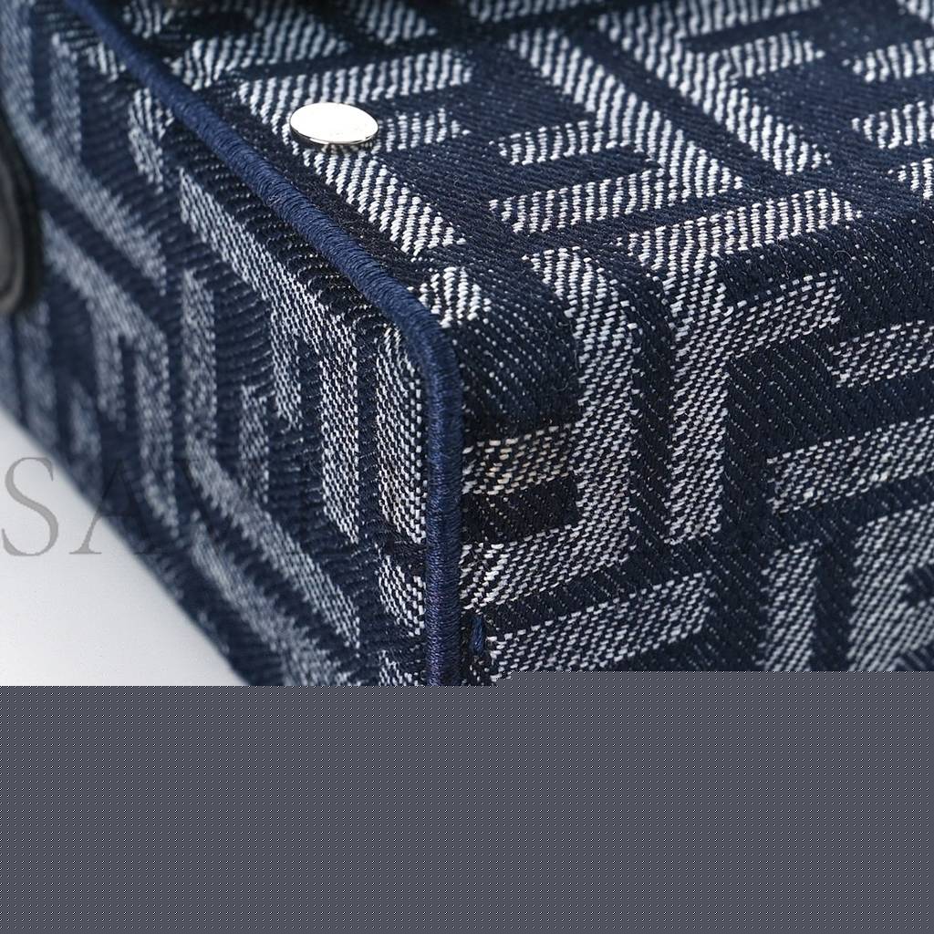 F**di fabric jacquard reactive jean denim vitello cover ff baguette soft trunk blue black (21*12*6cm)