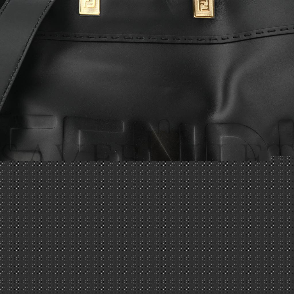 F**di vitello king plexiglass medium F**di sunshine shopper tote black (36*30*15cm)